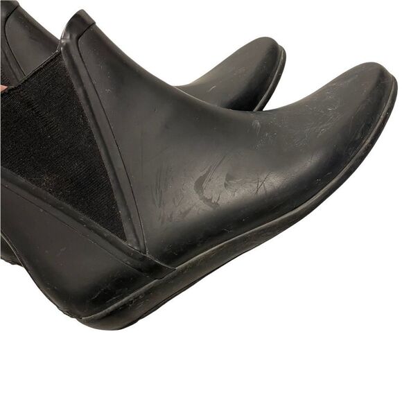 LOEFFLER RANDALL Rubber Ankle Chelsea Rain boot Waterproof Black 8 - Picture 12 of 14